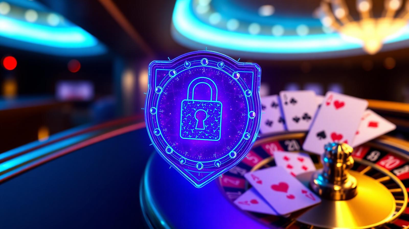 AI shield protecting a live casino table